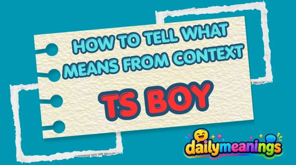 How to Tell What “TS Boy” Means From Context