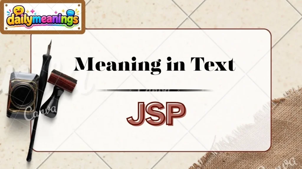 JSP Meaning in Text